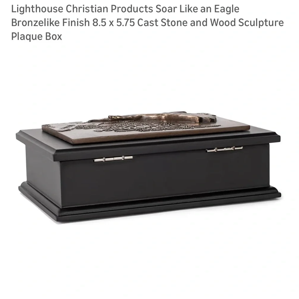 50%offw❤️ Lighthouse Christian Products Soar  Wood Sculpture Plaque Box HG103